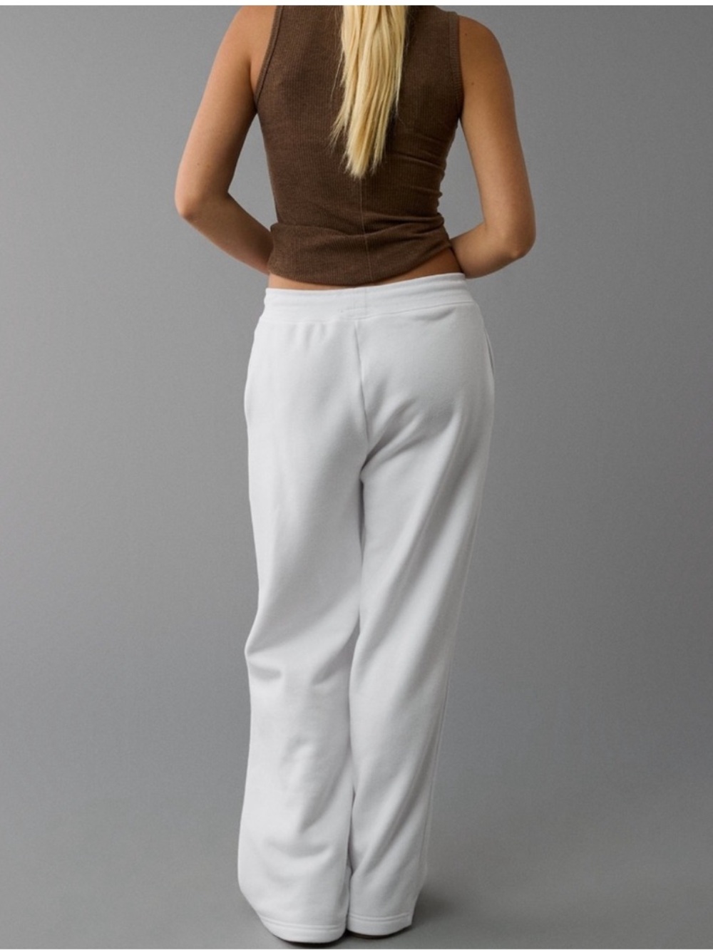 NWT AE Wide-Leg Lounge Pants in White - Picture 2 of 9